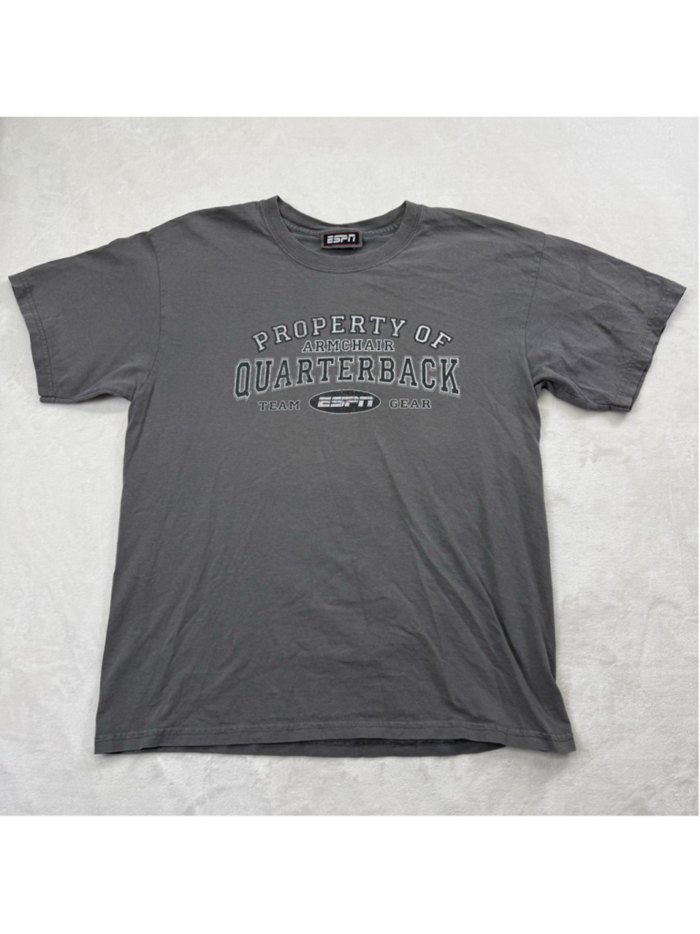 Men's ESPN Property of Armchair Quarterback T-Shirt Team Gear Grey Large NFL